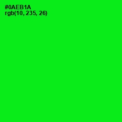 #0AEB1A - Green Color Image