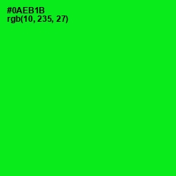 #0AEB1B - Green Color Image