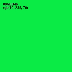 #0AEB46 - Malachite Color Image