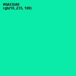 #0AEBA9 - Caribbean Green Color Image