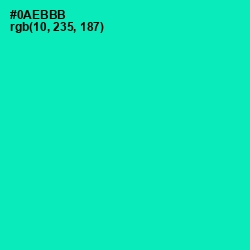 #0AEBBB - Caribbean Green Color Image