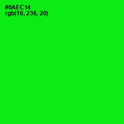 #0AEC14 - Green Color Image