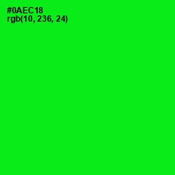 #0AEC18 - Green Color Image