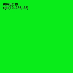 #0AEC19 - Green Color Image