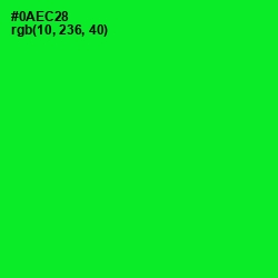 #0AEC28 - Green Color Image