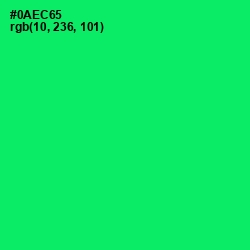 #0AEC65 - Spring Green Color Image