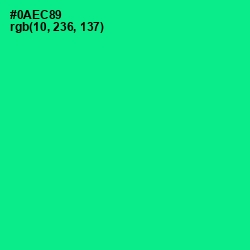 #0AEC89 - Caribbean Green Color Image