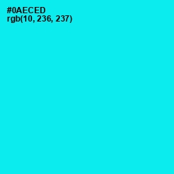 #0AECED - Cyan / Aqua Color Image