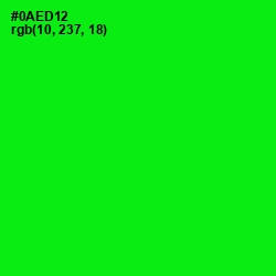 #0AED12 - Green Color Image