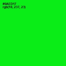 #0AED17 - Green Color Image