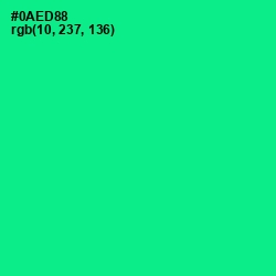 #0AED88 - Caribbean Green Color Image