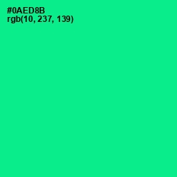 #0AED8B - Caribbean Green Color Image