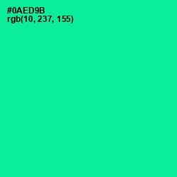 #0AED9B - Caribbean Green Color Image
