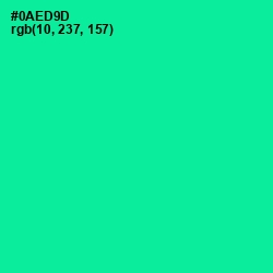 #0AED9D - Caribbean Green Color Image