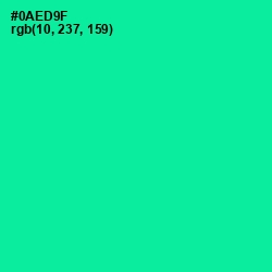 #0AED9F - Caribbean Green Color Image