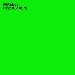 #0AEE09 - Green Color Image