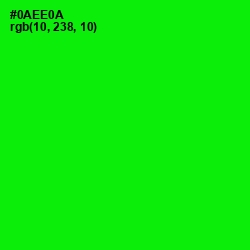 #0AEE0A - Green Color Image