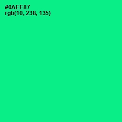 #0AEE87 - Caribbean Green Color Image