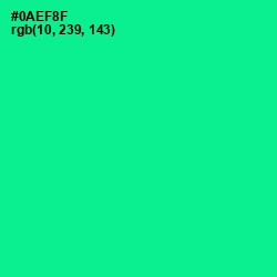 #0AEF8F - Caribbean Green Color Image