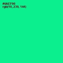 #0AEF90 - Caribbean Green Color Image