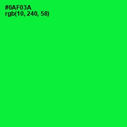 #0AF03A - Green Color Image