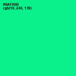 #0AF08B - Caribbean Green Color Image