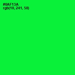 #0AF13A - Green Color Image