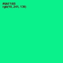 #0AF18B - Caribbean Green Color Image
