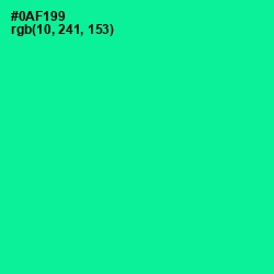 #0AF199 - Caribbean Green Color Image