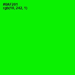 #0AF201 - Green Color Image