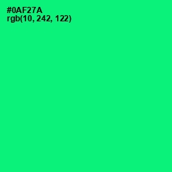 #0AF27A - Spring Green Color Image