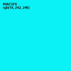 #0AF2F6 - Cyan / Aqua Color Image