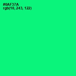 #0AF37A - Spring Green Color Image
