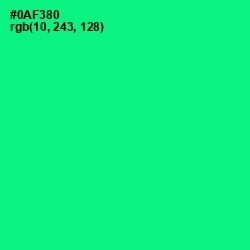 #0AF380 - Caribbean Green Color Image
