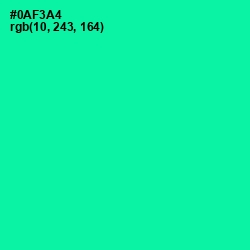 #0AF3A4 - Caribbean Green Color Image