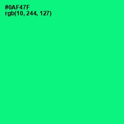 #0AF47F - Spring Green Color Image