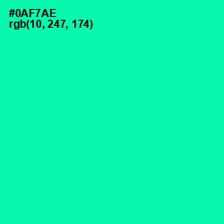 #0AF7AE - Caribbean Green Color Image