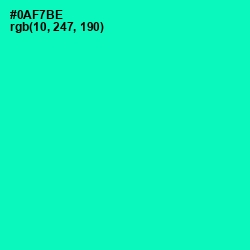 #0AF7BE - Caribbean Green Color Image