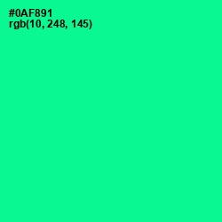 #0AF891 - Caribbean Green Color Image