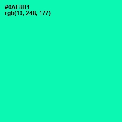 #0AF8B1 - Caribbean Green Color Image