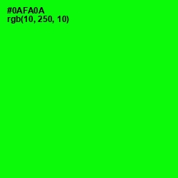 #0AFA0A - Green Color Image