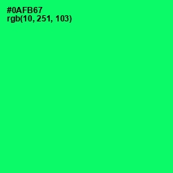 #0AFB67 - Spring Green Color Image