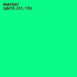 #0AFB87 - Caribbean Green Color Image