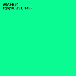 #0AFB91 - Caribbean Green Color Image