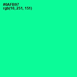 #0AFB97 - Caribbean Green Color Image