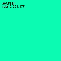 #0AFBB1 - Caribbean Green Color Image