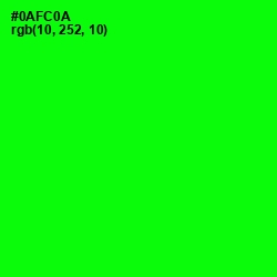 #0AFC0A - Green Color Image