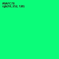 #0AFC78 - Spring Green Color Image
