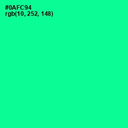 #0AFC94 - Caribbean Green Color Image