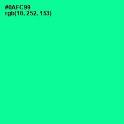 #0AFC99 - Caribbean Green Color Image